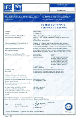 CB (IEC) issued by TUV